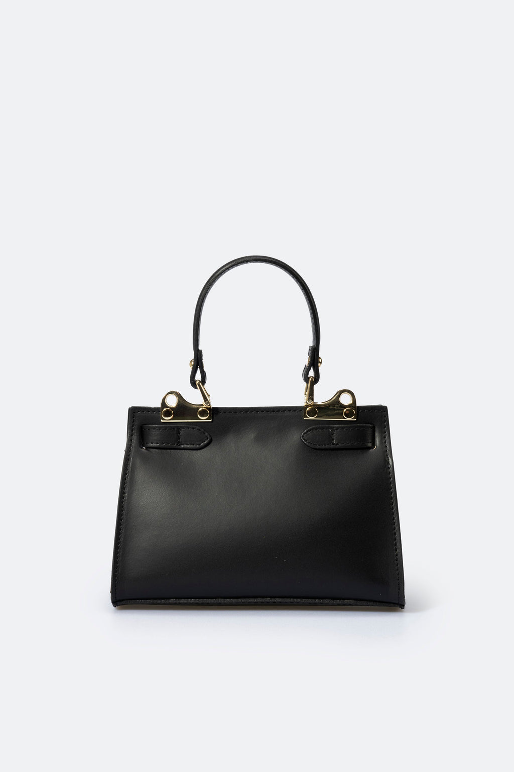 Dalia Made in Italy Leather Top Handle Handbag – Black