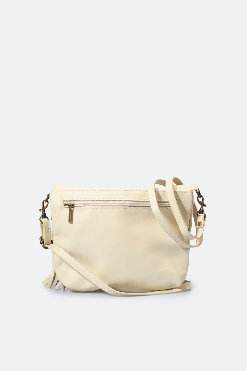 Alessia Made in Italy Full Grain Leather Crossbody Bag – Cream