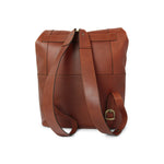 LUSSO Full grain leather back pack with backside troller strap
