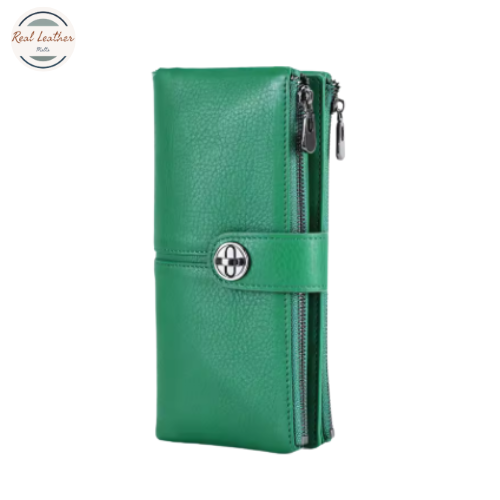 Cow Leather Women Wallet  with AirTag Slot