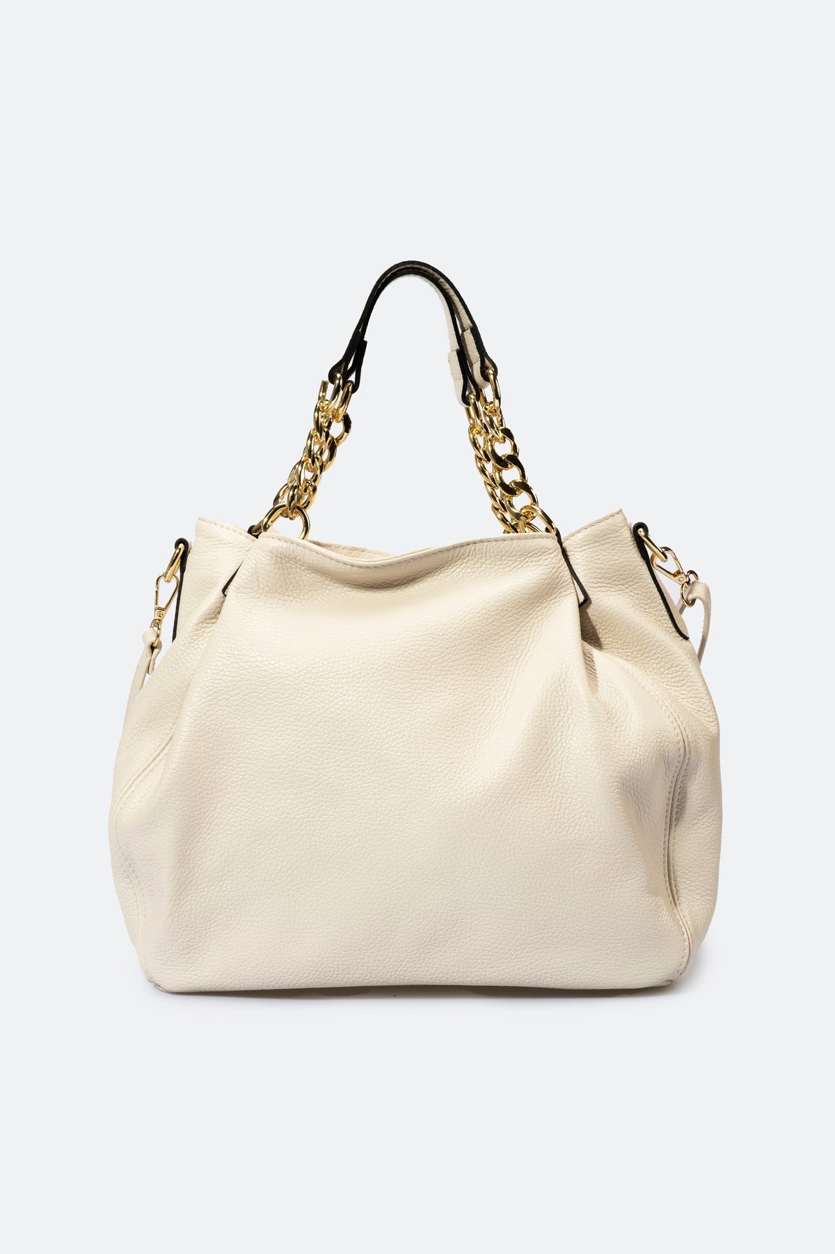Eleonora Made in Italy Leather Shoulder Bag – Beige