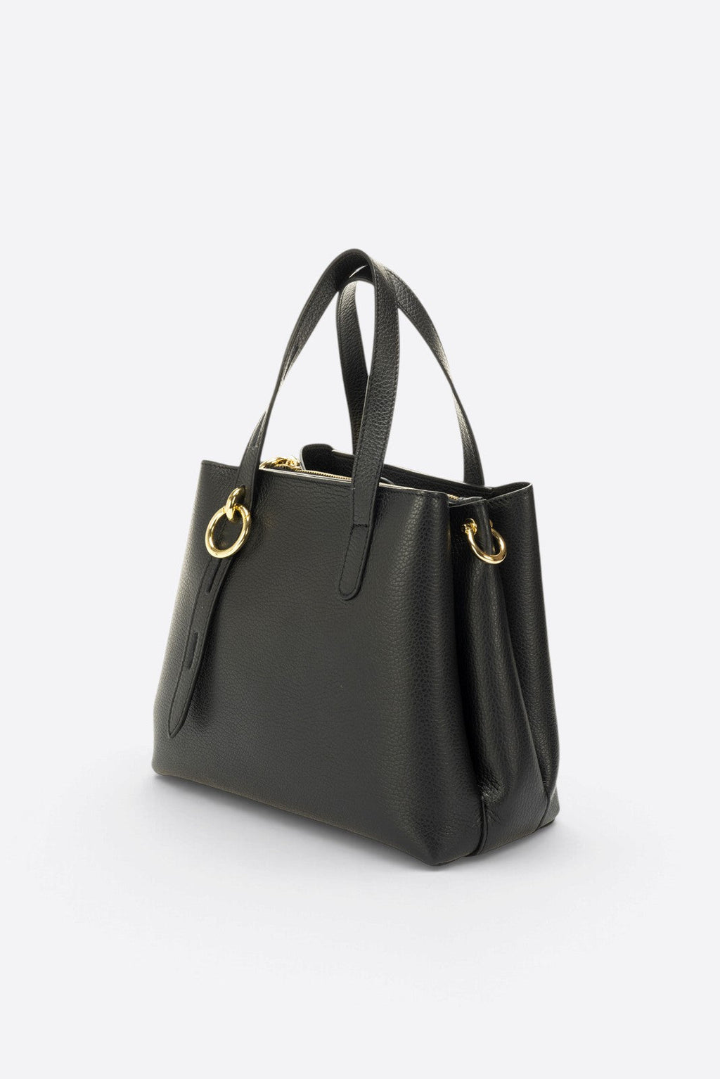 MAREN leather top handle bag - Black