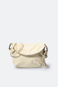 Alessia Made in Italy Full Grain Leather Crossbody Bag – Cream