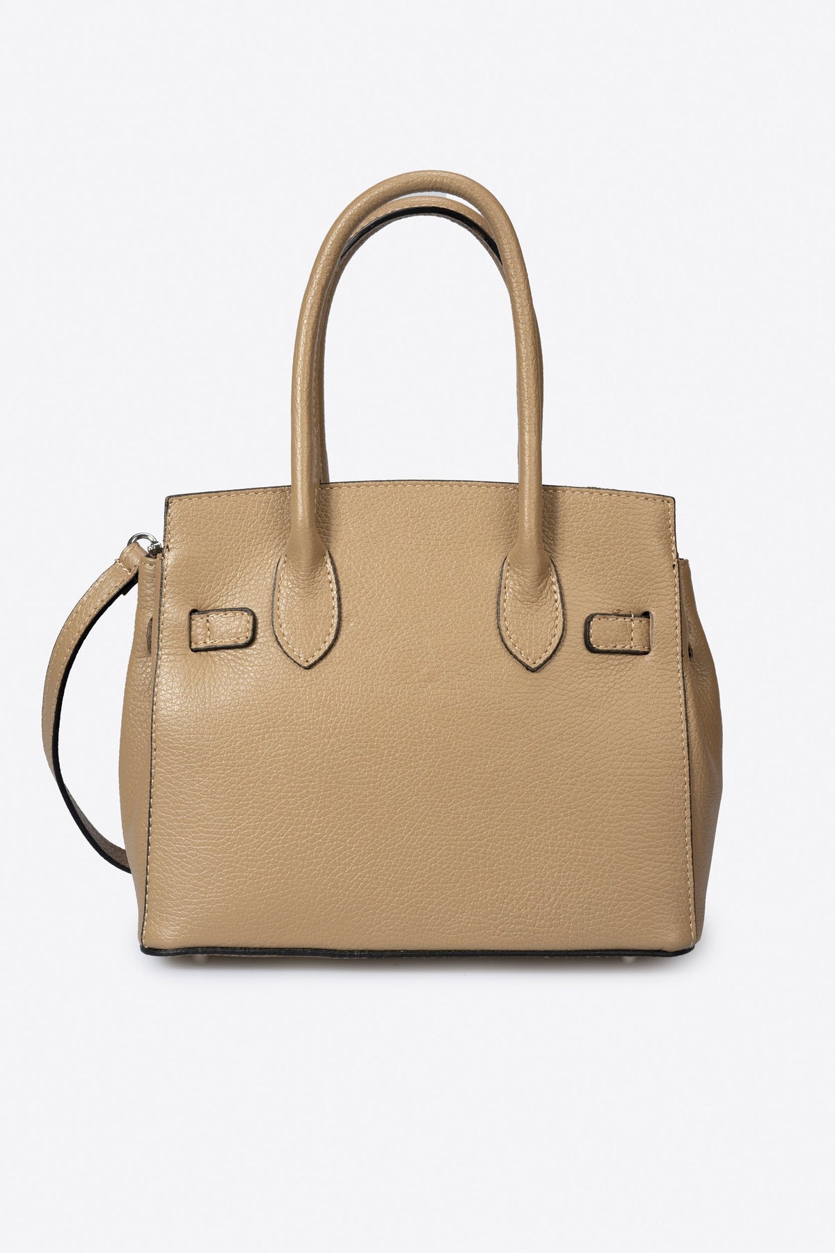 Gabriella Made in Italy Leather Top Handle Handbag – Taupe