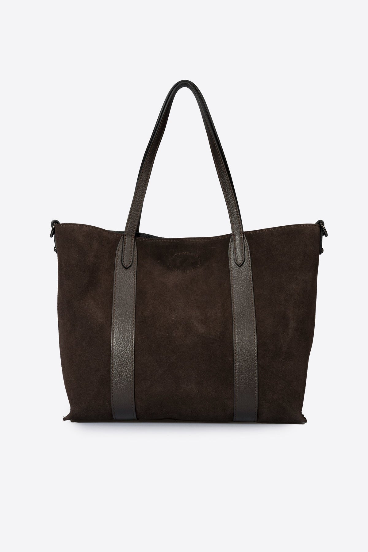Teresa Made in Italy Suede Leather Tote Bag – Dark Brown