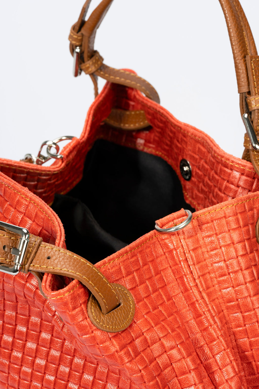 Aria Made in Italy Suede Leather Tote Bag – Red