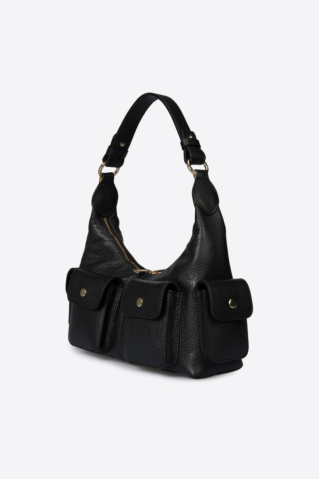 Livia Made in Italy Leather Top Handle Handbag – Black