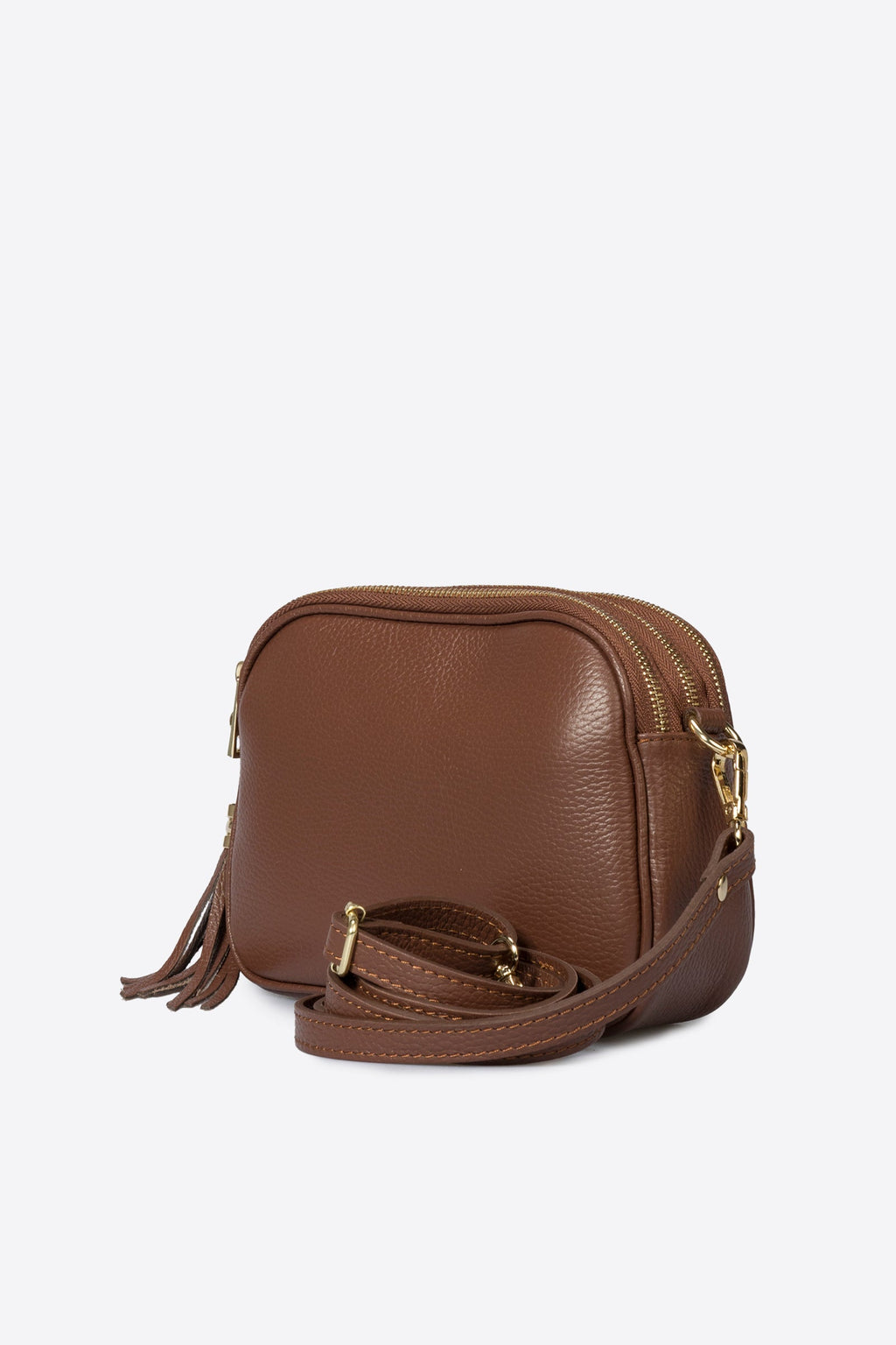 Elena Made in Italy Leather Crossbody Bag – Brown