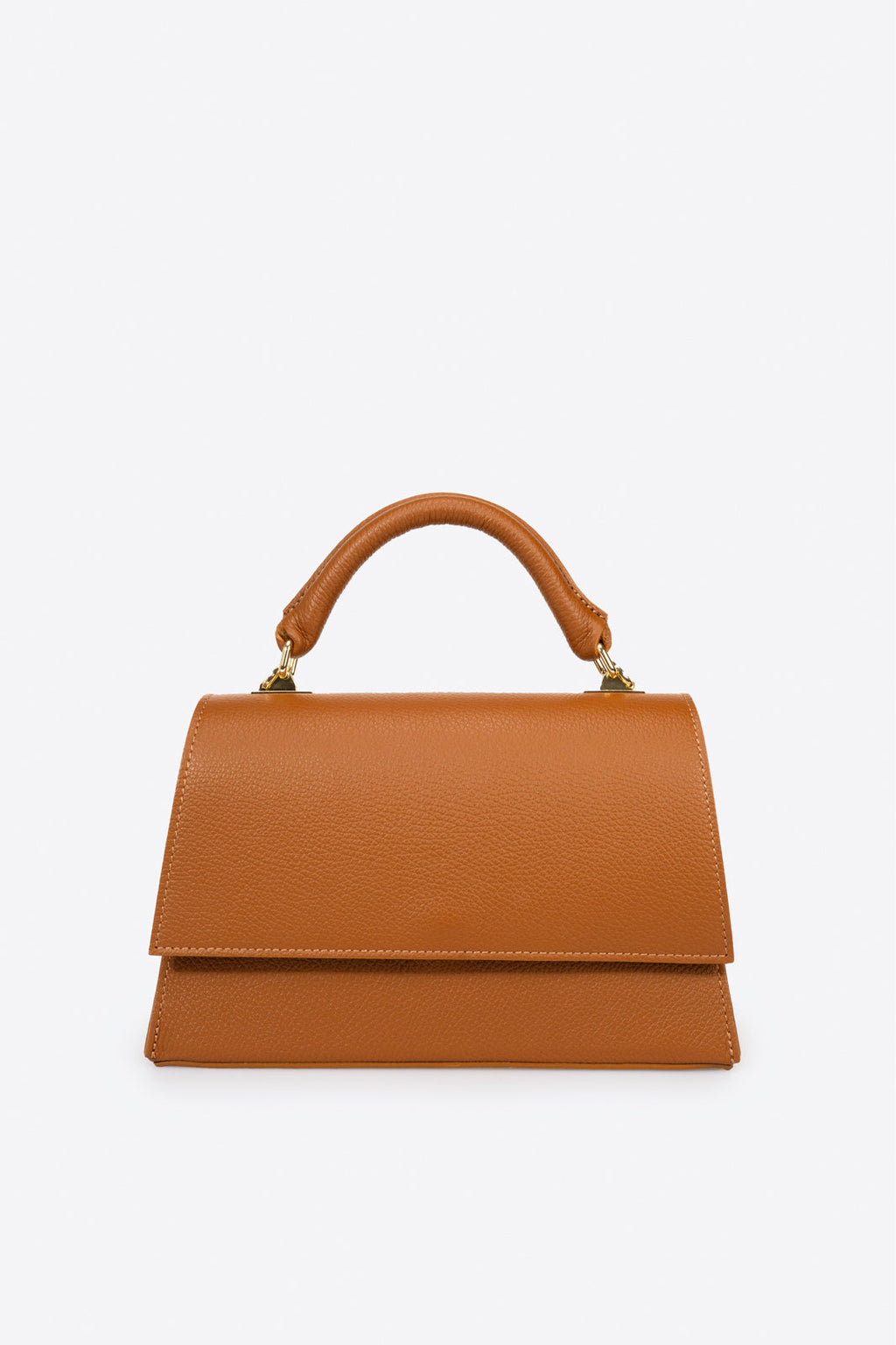 Giulia Made in Italy Leather Top Handle Handbag – Cognac