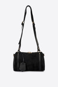 Noemi Made in Italy Suede Leather Bowling Bag – Black