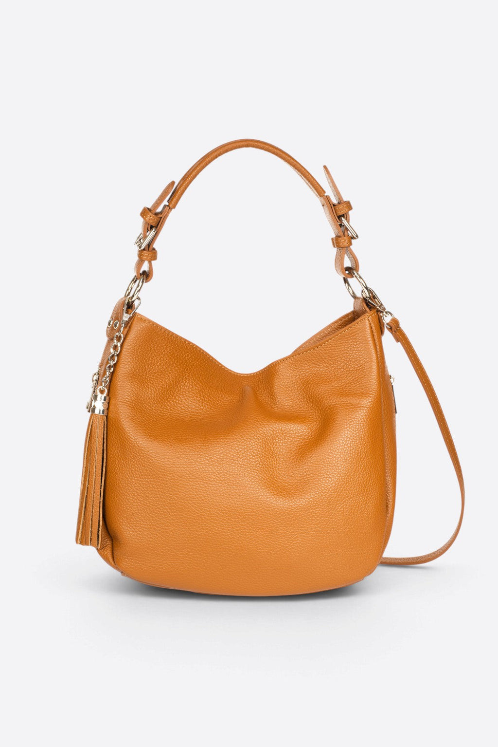 Viola Made in Italy Leather Top Handle Handbag – Cognac