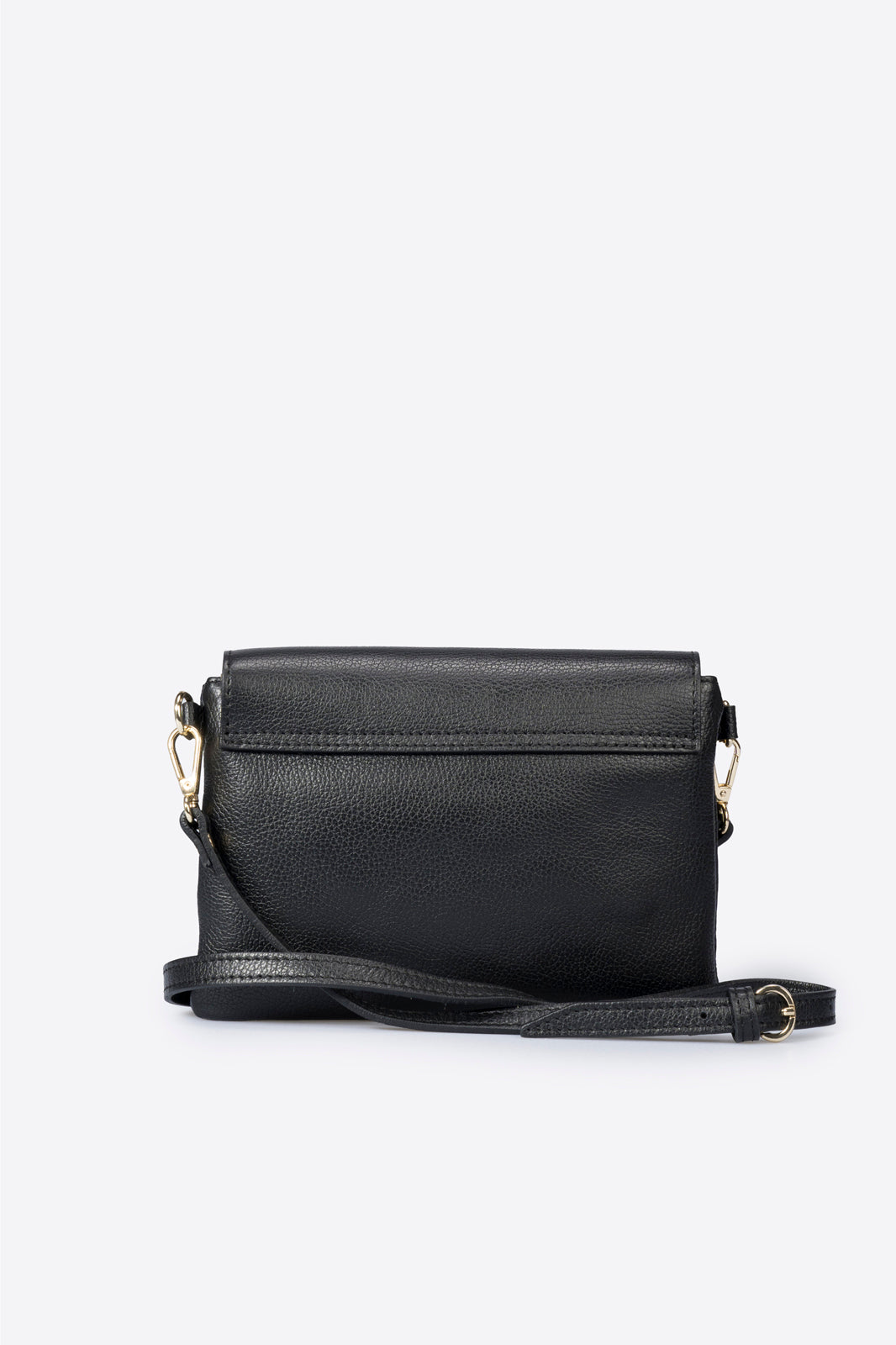 Ludovica Made in Italy Full Grain Leather Crossbody Bag – Black