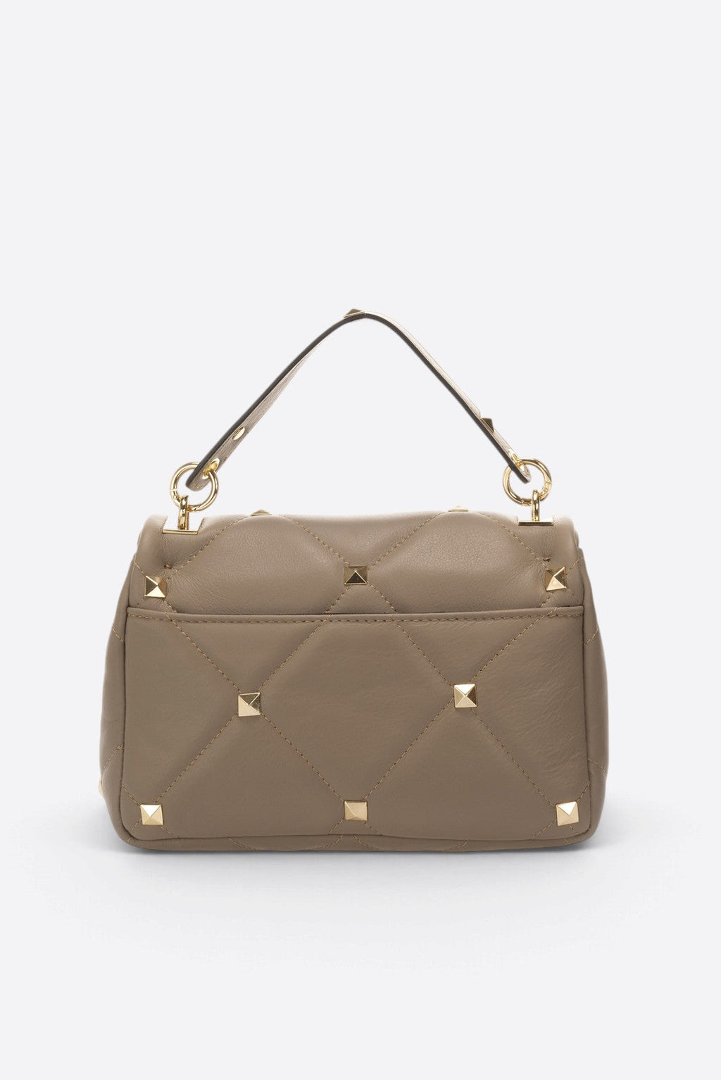Ilaria Made in Italy Full Grain Leather Top Handle Handbag – Taupe
