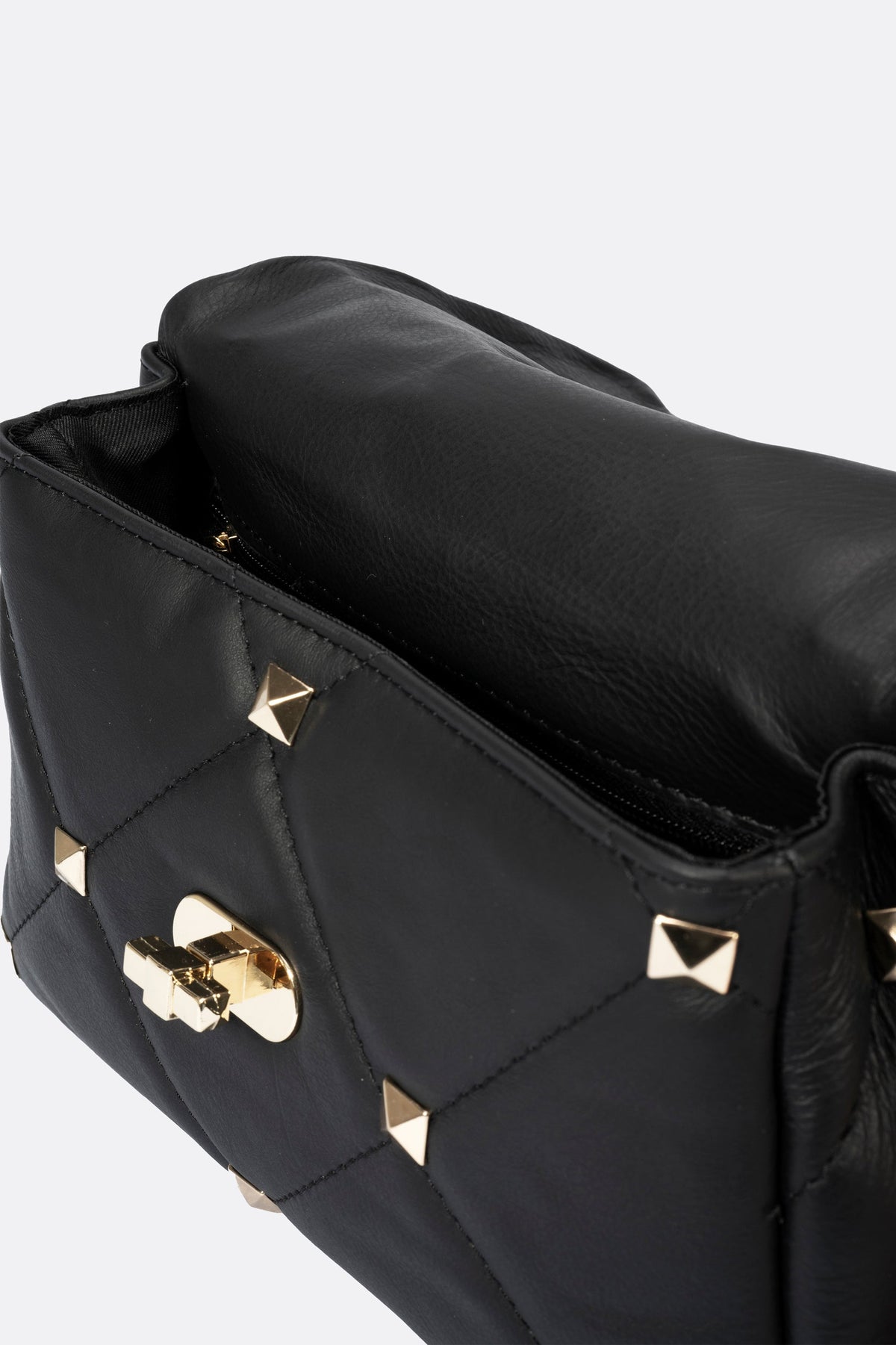 Ilaria Made in Italy Full Grain Leather Top Handle Handbag – Black