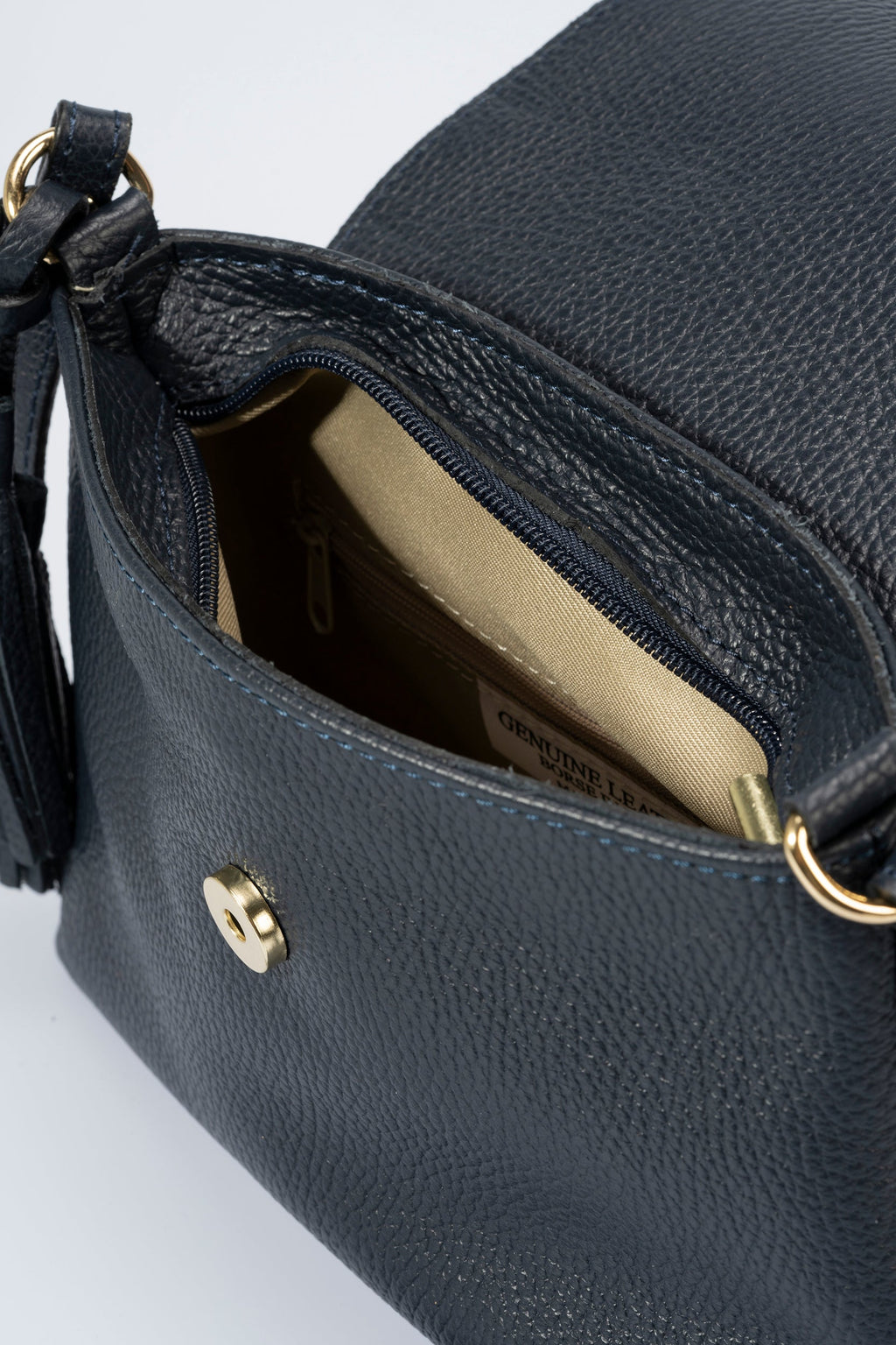 Stella Made in Italy Leather Crossbody Bag – Blue