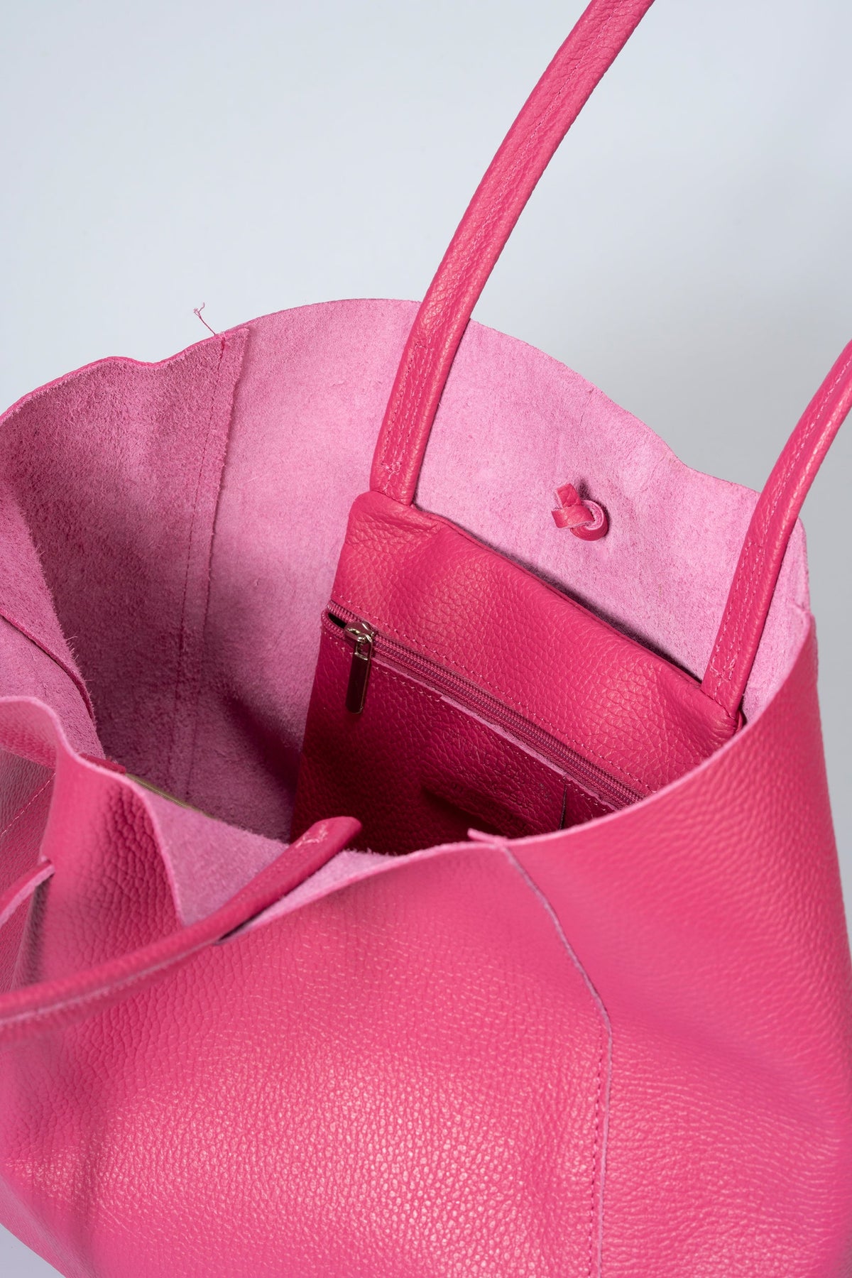 Francesca Made in Italy Leather Tote Bag – Fuchsia