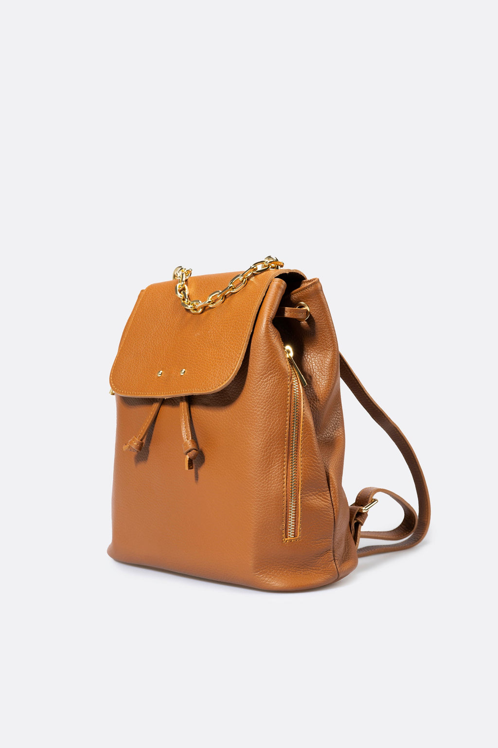 Camilla Made in Italy Leather Backpack – Cognac