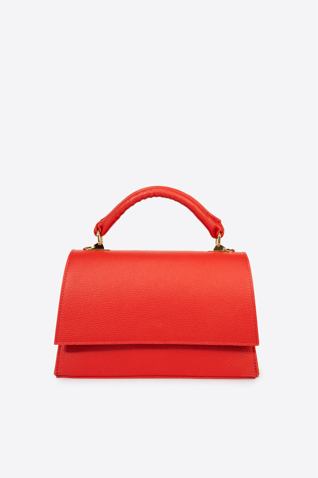 Giulia Made in Italy Leather Top Handle Handbag – Red