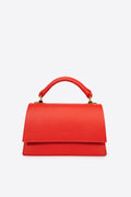 Giulia Made in Italy Leather Top Handle Handbag – Red