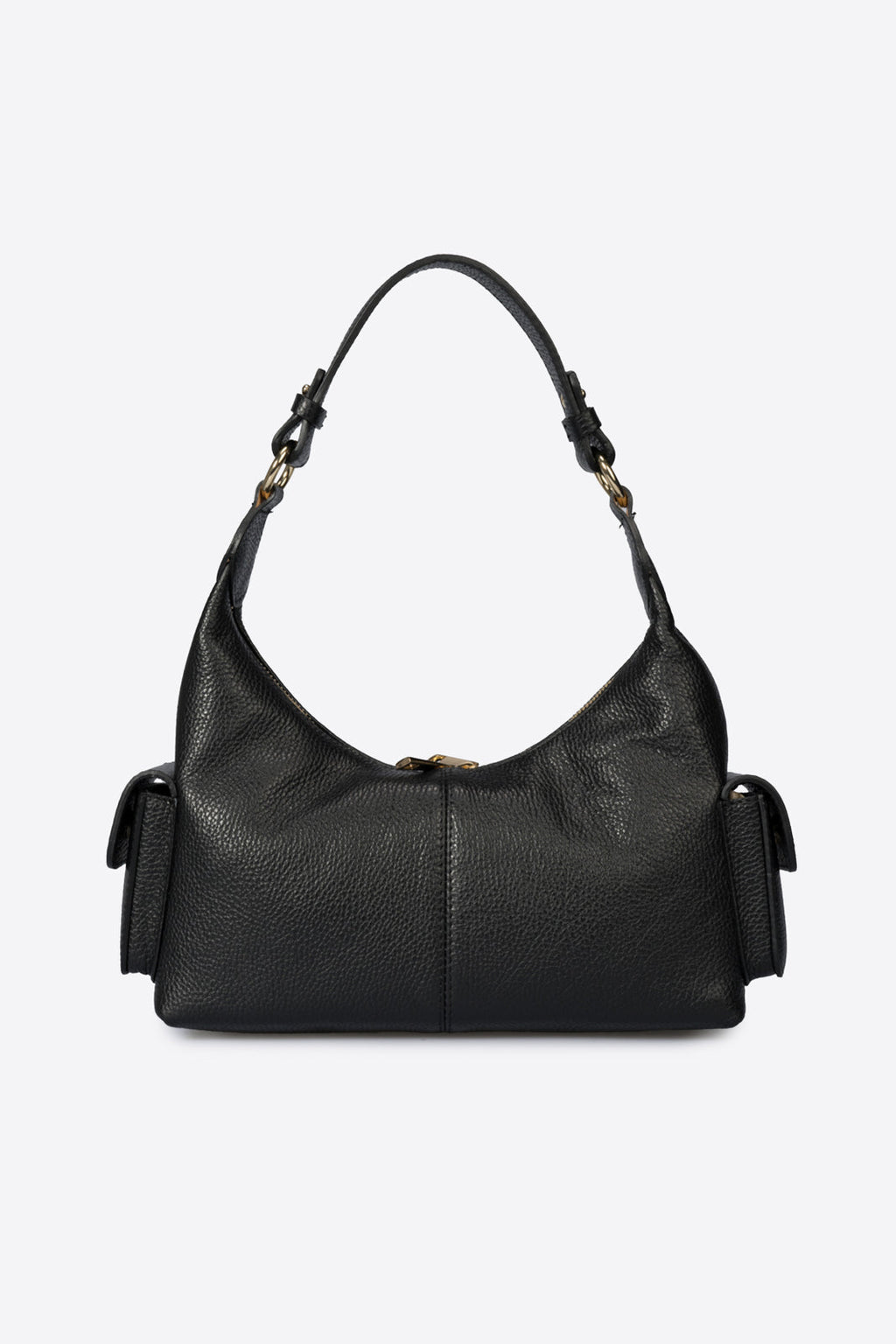 Livia Made in Italy Leather Top Handle Handbag – Black