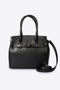 Gabriella Made in Italy Leather Top Handle Handbag – Black