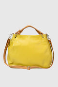 Fiorella Made in Italy Leather Top Handle Handbag – Pistachio Green & Tan
