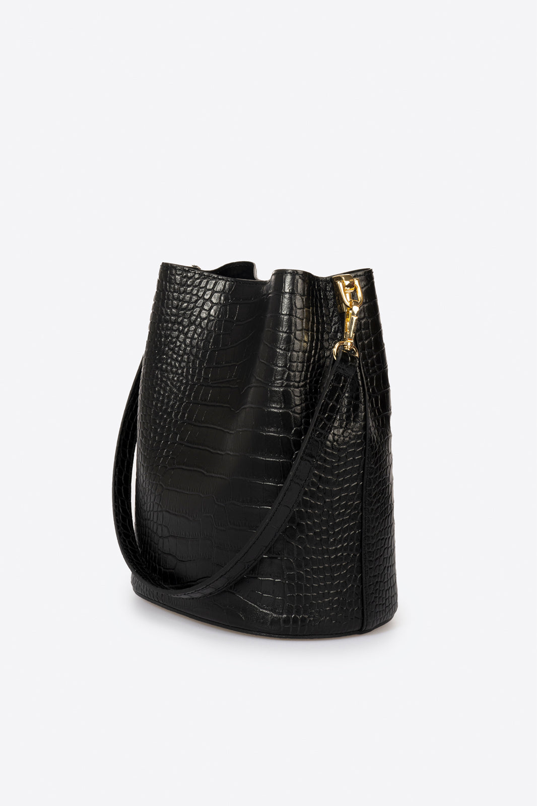 Bianca Made in Italy Leather Shoulder Bag – Black