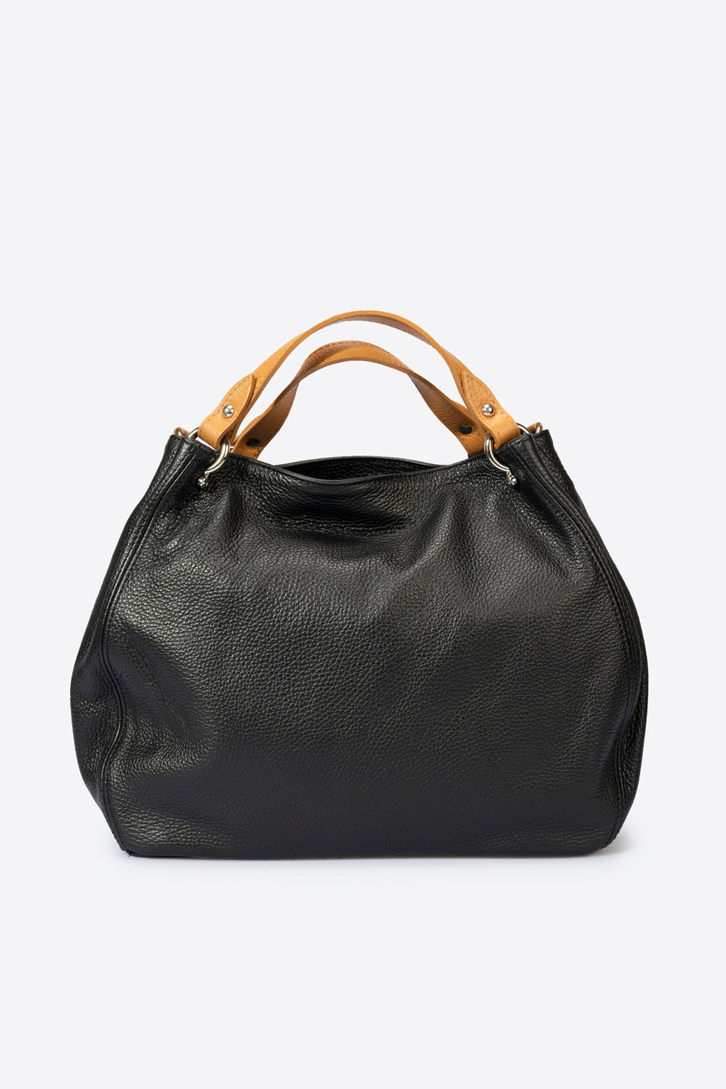Fiorella Made in Italy Leather Top Handle Handbag – Black