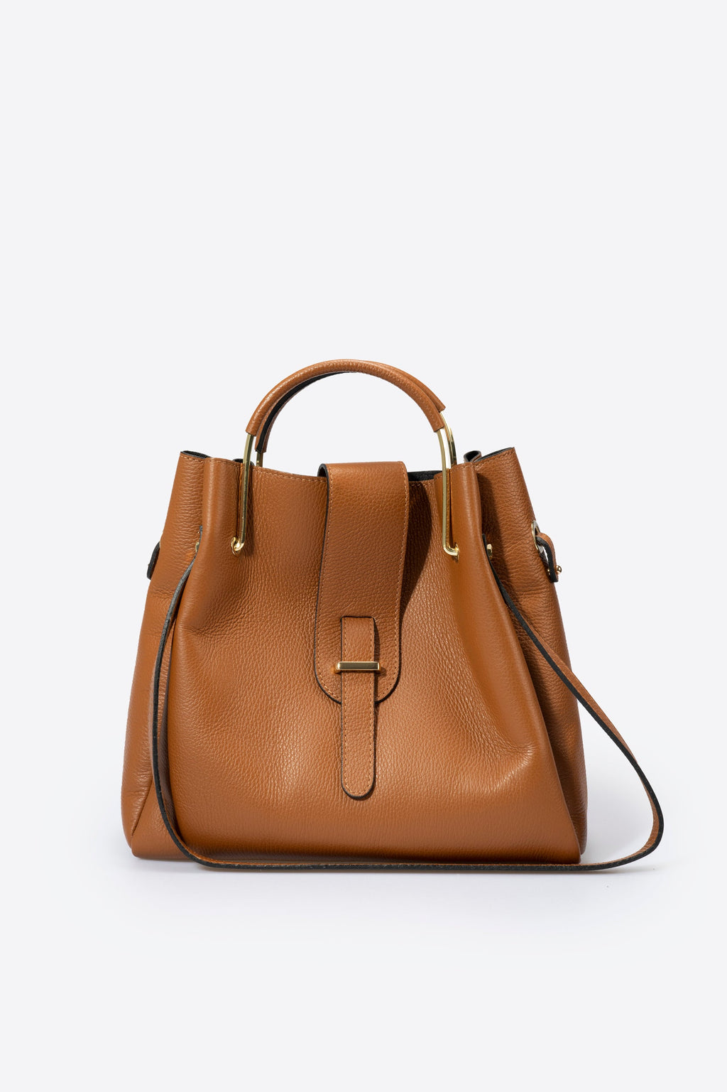 Diana Made in Italy Leather Top Handle Handbag – Tan