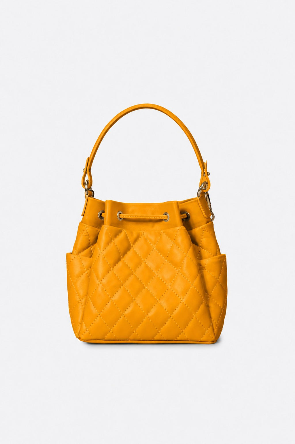 Veronica Made in Italy Full Grain Leather Top Handle Handbag – Golden