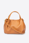 Mia Made in Italy Leather Top Handle Handbag – Tan