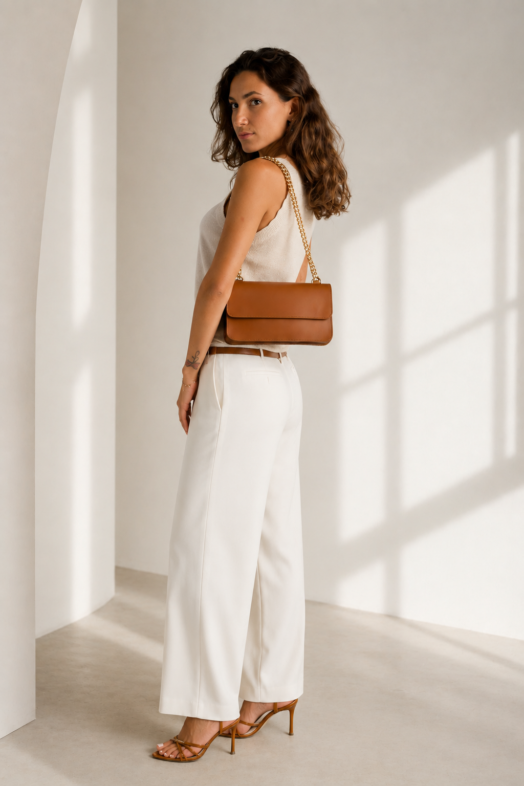 Chiara Made in Italy Leather Crossbody Bag – Cognac