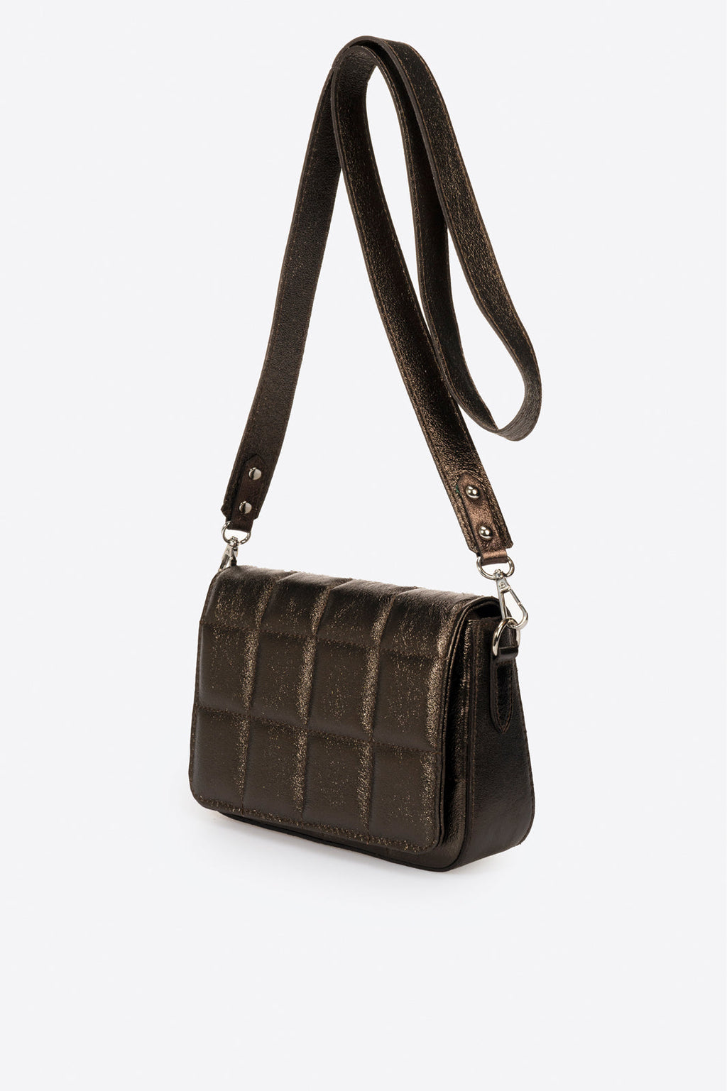 EMILIA leather crossbody bag - Bronzo