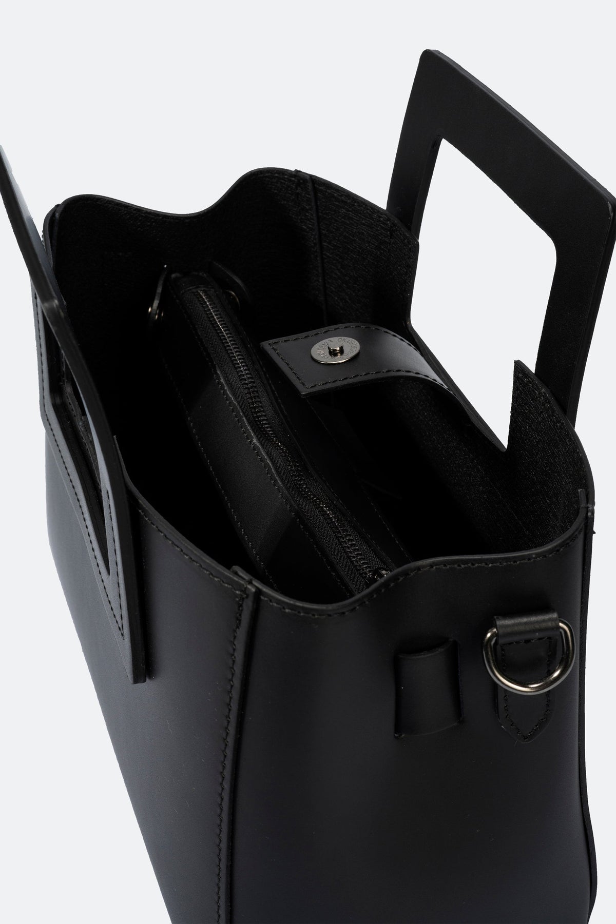 Vittoria Made in Italy Leather Top Handle Handbag – Black