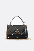 Ilaria Made in Italy Full Grain Leather Top Handle Handbag – Black