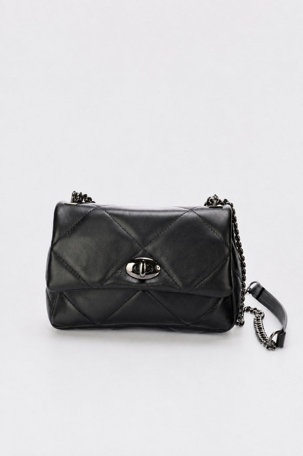 Silvia Made in Italy Full Grain Leather Shoulder Bag – Black