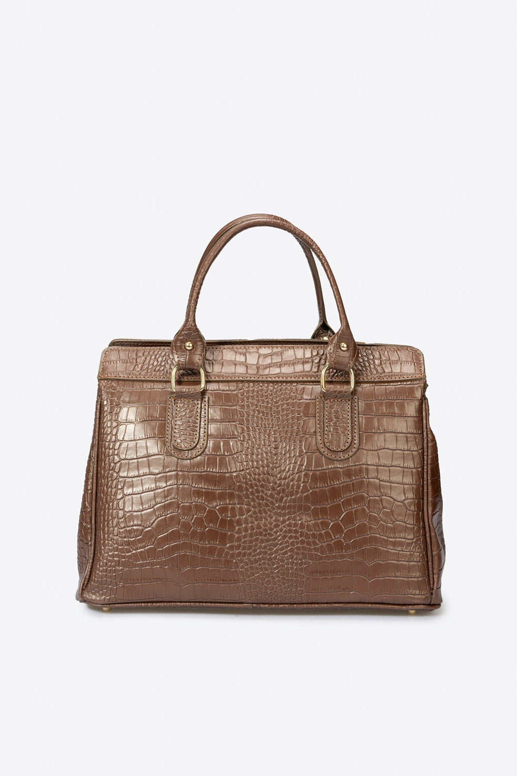 Federica Made in Italy Leather Top Handle Handbag – Brown