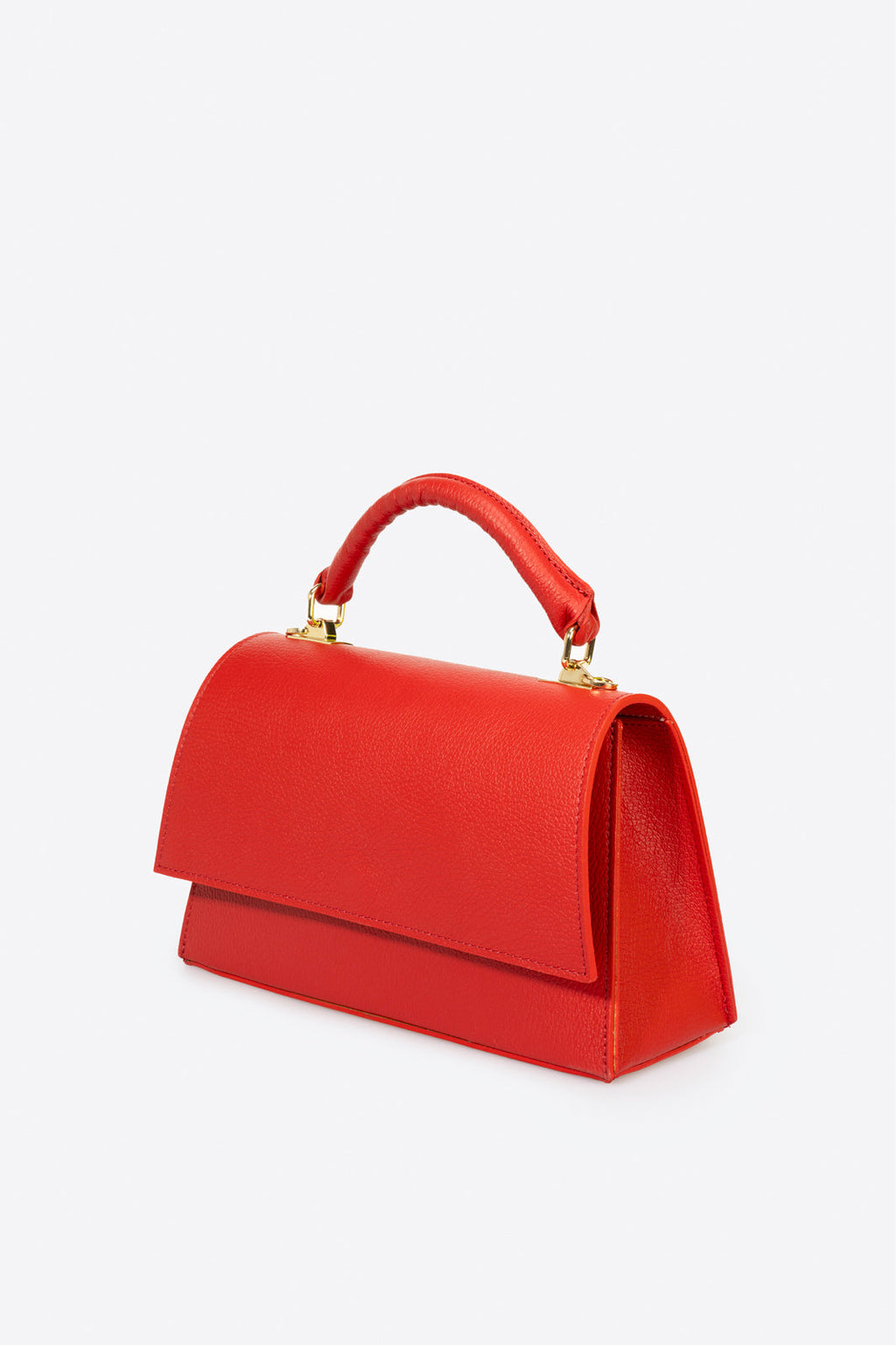 Giulia Made in Italy Leather Top Handle Handbag – Red