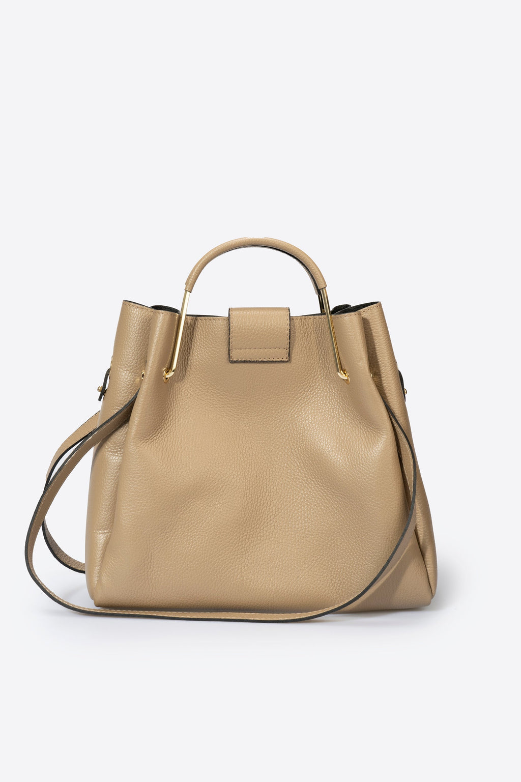 Diana Made in Italy Leather Top Handle Handbag – Taupe