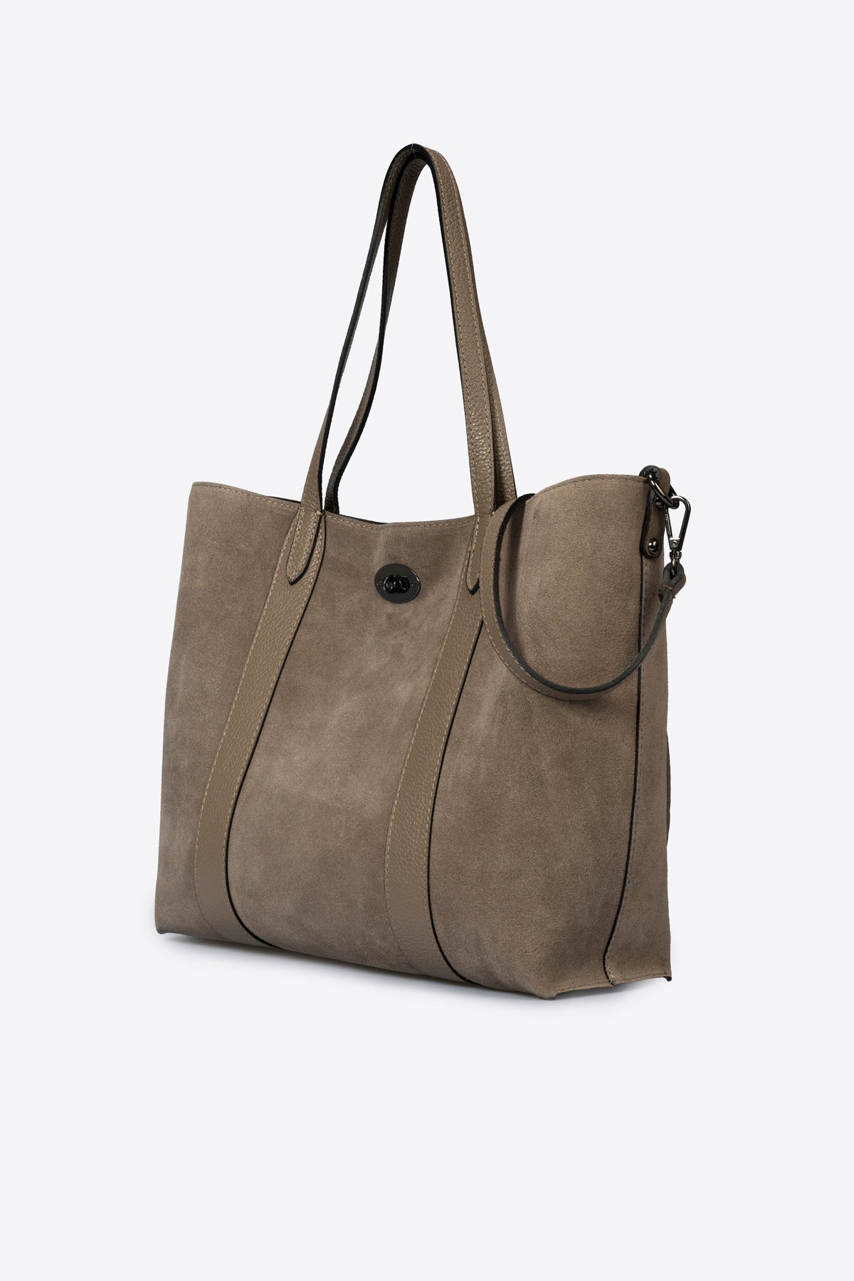Teresa Made in Italy Suede Leather Tote Bag – Mushroom Taupe