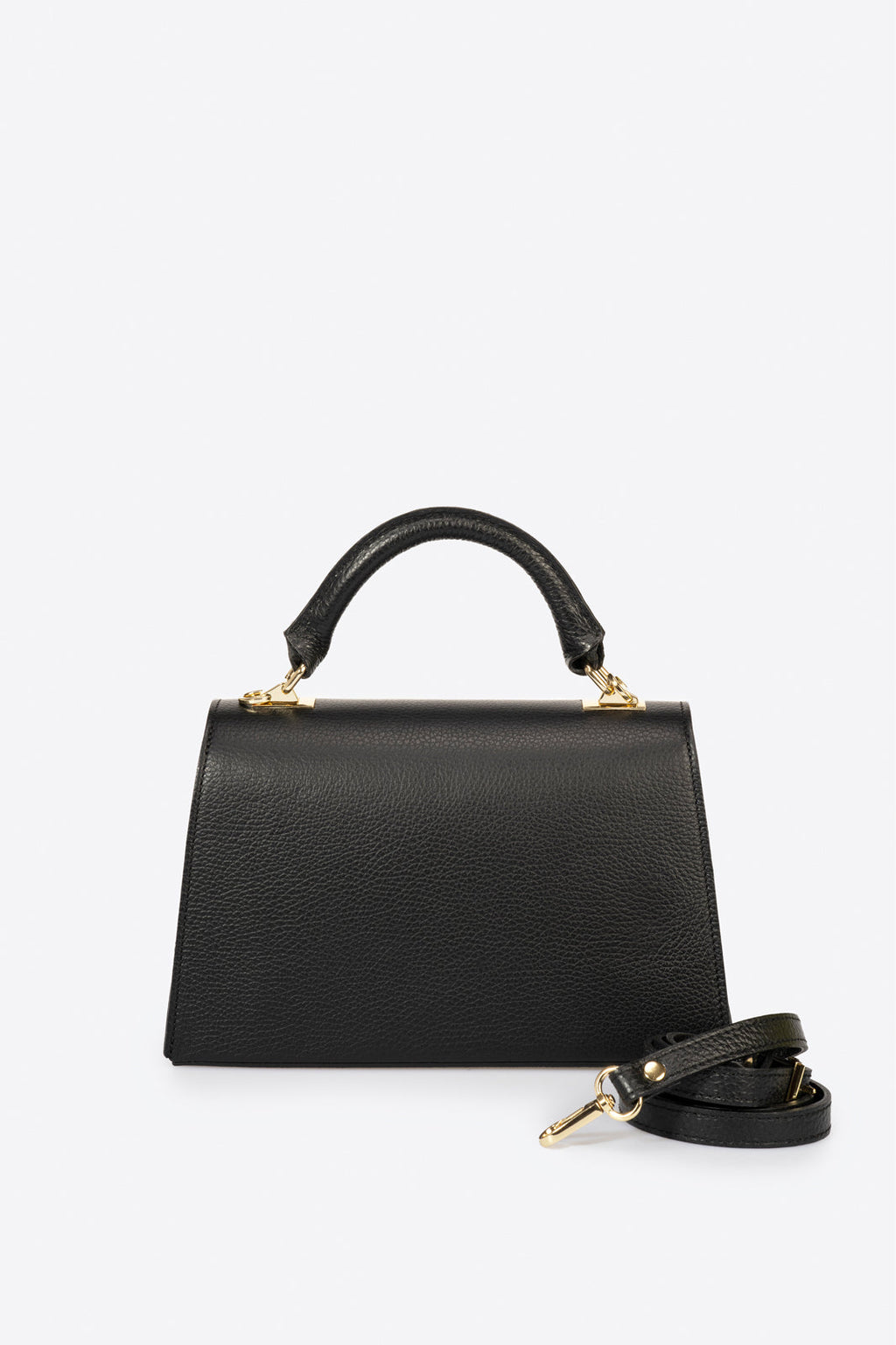Giulia Made in Italy Leather Top Handle Handbag – Black