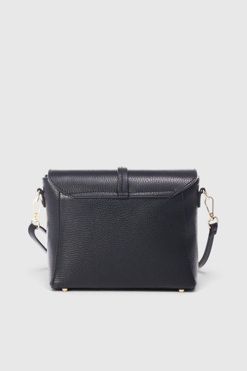 Beatrice Made in Italy Leather Crossbody Bag – Black