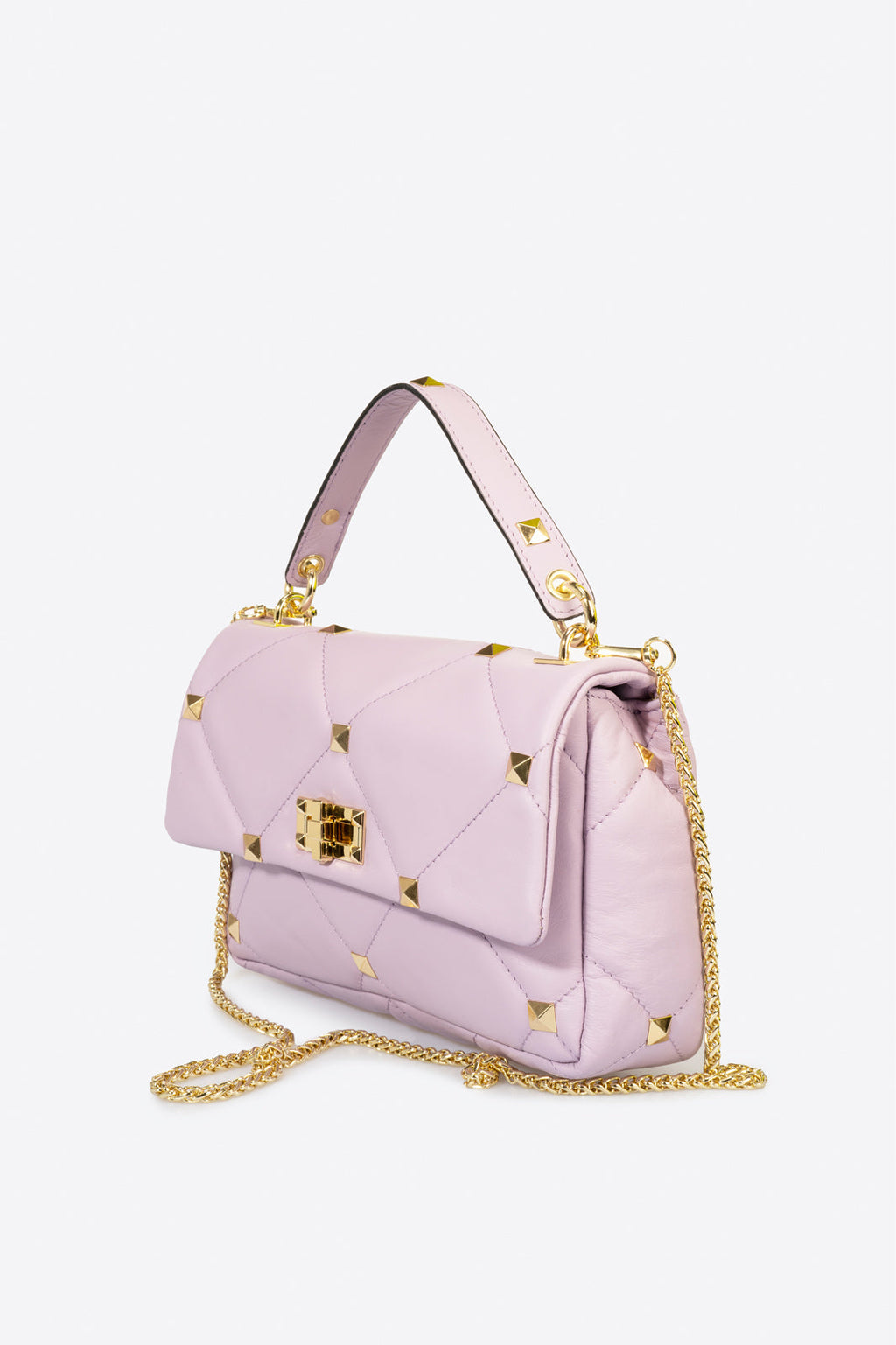 Ilaria Made in Italy Full Grain Leather Top Handle Handbag – Pink