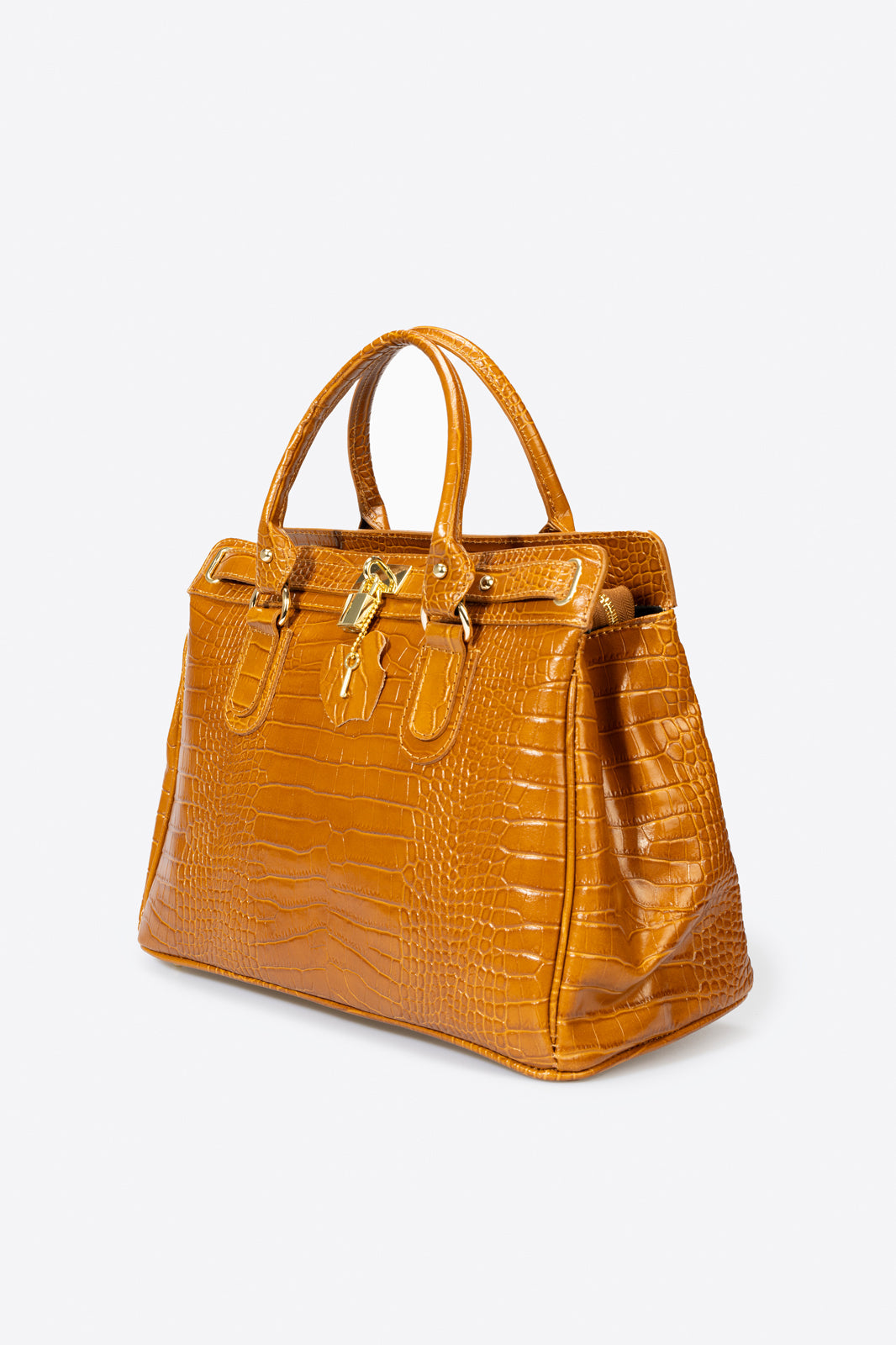 Federica Made in Italy Leather Top Handle Handbag – Tan