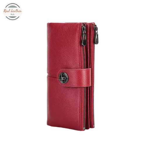 Cow Leather Women Wallet  with AirTag Slot