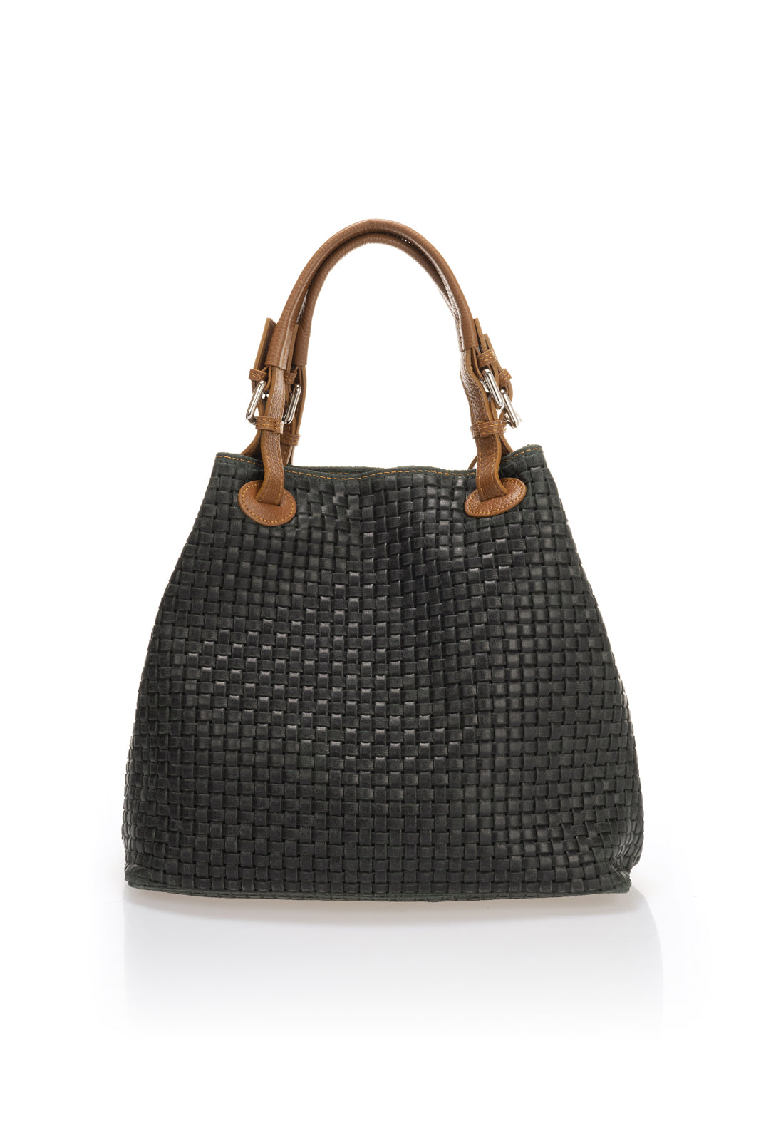 Aria Made in Italy Suede Leather Tote Bag – Dark Green