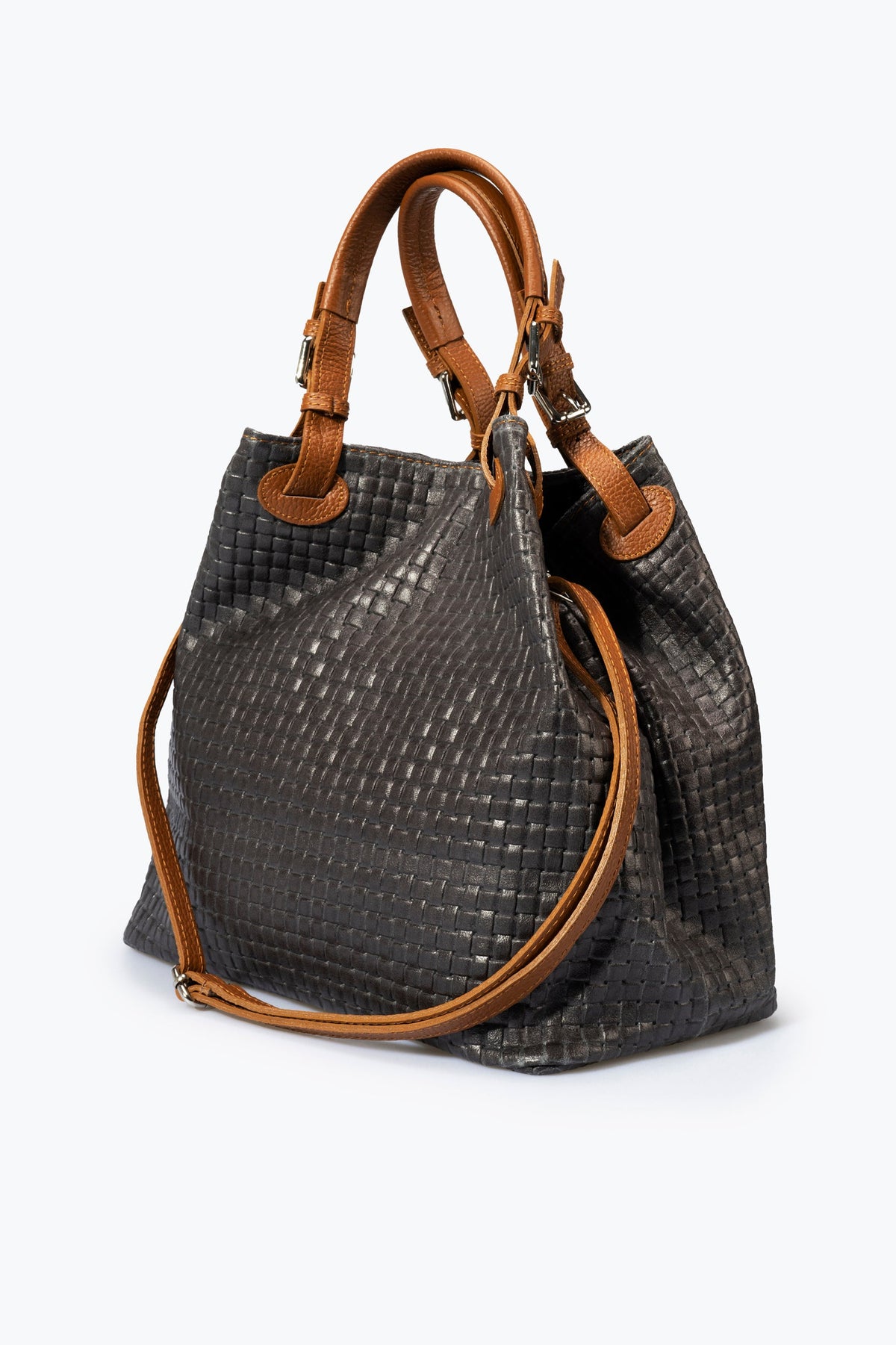 Aria Made in Italy Suede Leather Tote Bag – Dark Brown