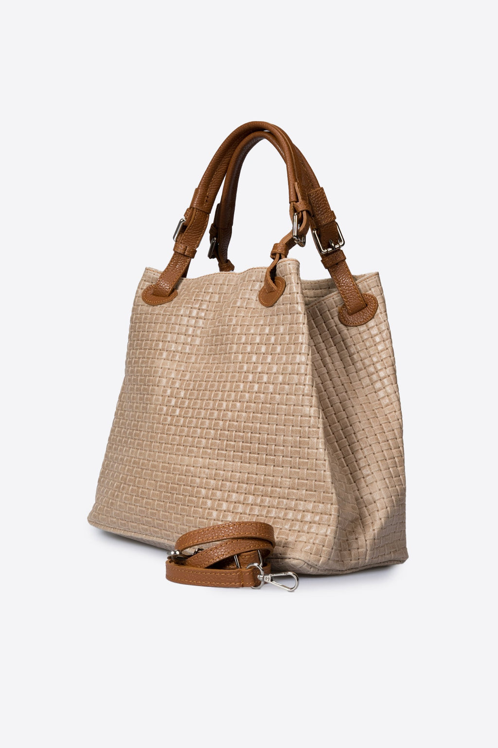 Aria Made in Italy Suede Leather Tote Bag – Taupe