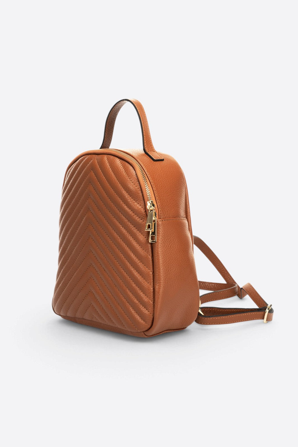 Rebecca Made in Italy Leather Backpack – Cognac