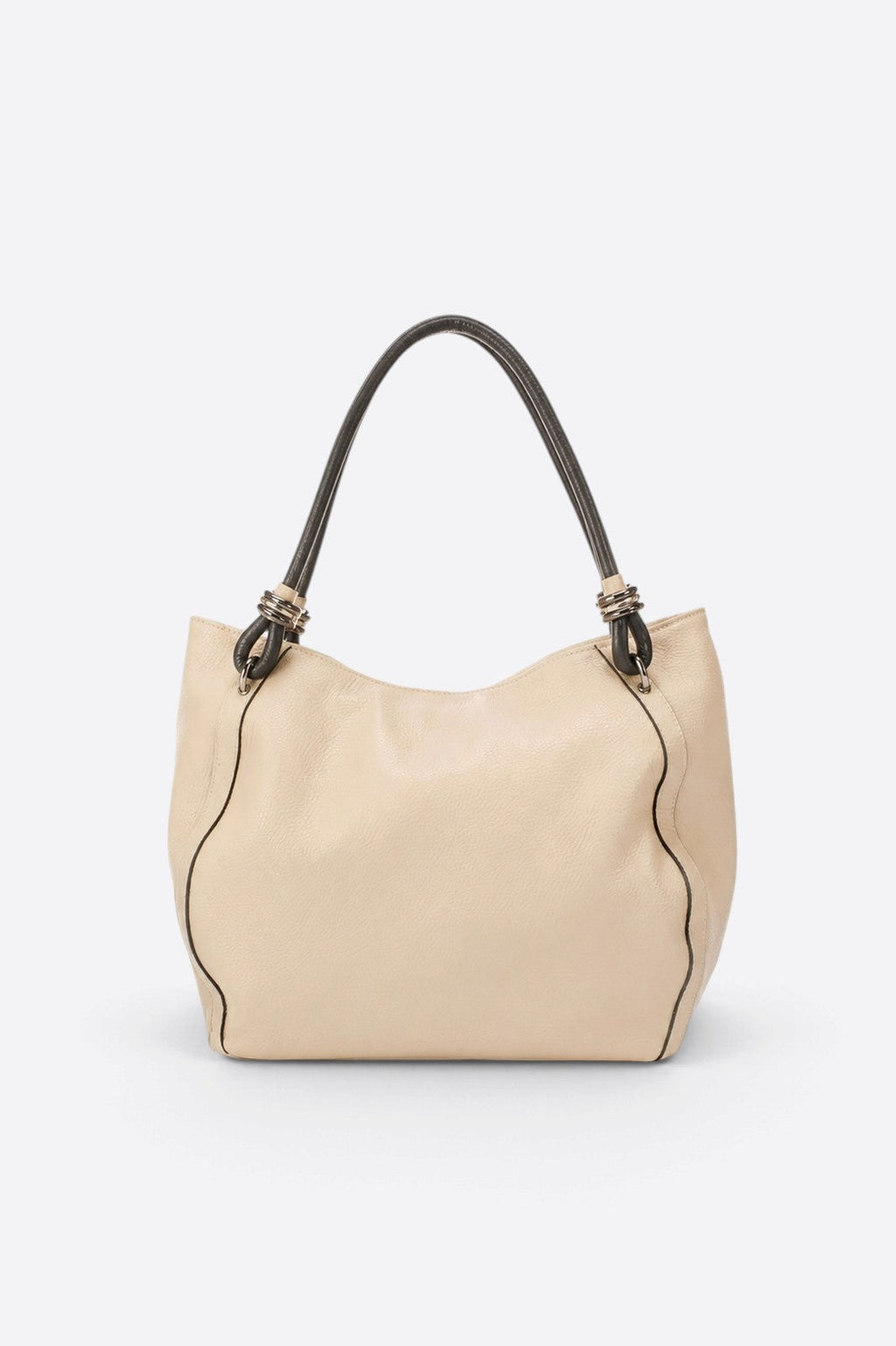 VINNIE leather shoulder bag - Taupe